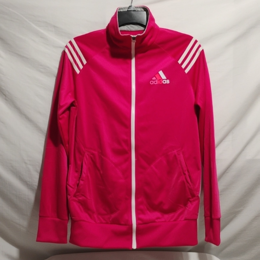 (D-10) Adidas Climalite Barely Worn Vtg Full Zip Track Jacket Sz.M